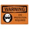 Signmission OSHA Sign, Eye Protection Required, 14in X 10in Plastic, 14" W, 10" H, Lndscp, OS-WS-P-1014-L-12609 OS-WS-P-1014-L-12609 - alternate 1
